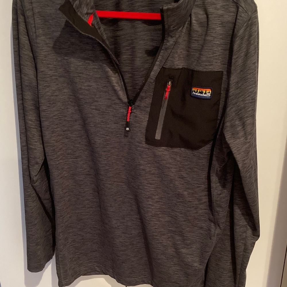 Men’s Avalanche Charcoal Pullover with Red Accent